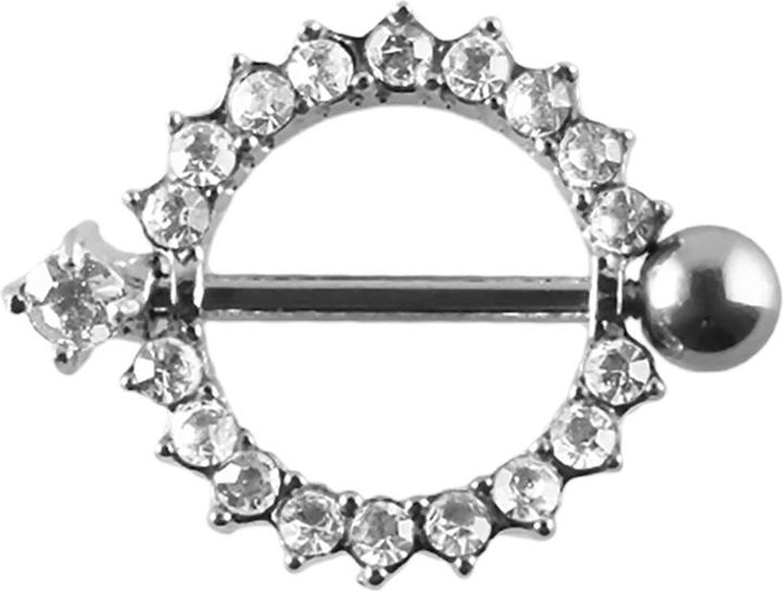 Star Piercing Barbell Kristallkranz silber (ohne Messing, Chirurgenstahl 316L)