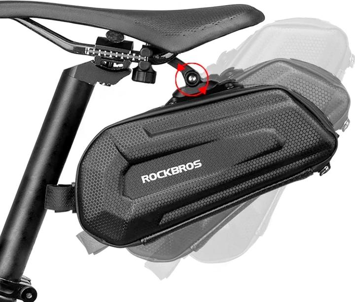 Actual product image Rockbros B69 bicycle saddle bag 1.7l with easy release system - black (1.80 l, Saddle bag)