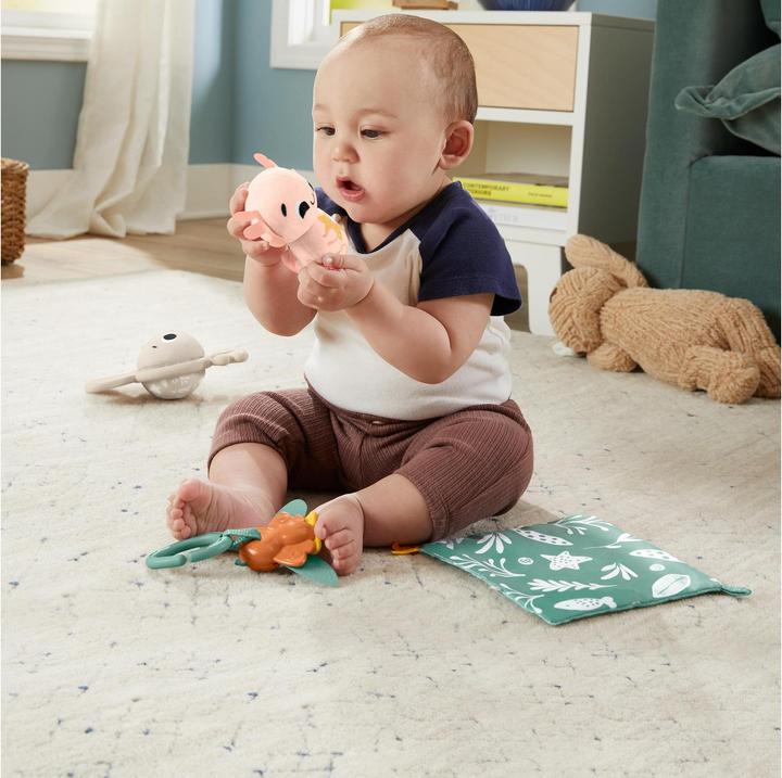 Produktbild Fisher-Price Sensorische Erlebnisse Geschenkset, 4 sensorische Spielzeuge mit feinmotorischen Aktivitäten für Bab