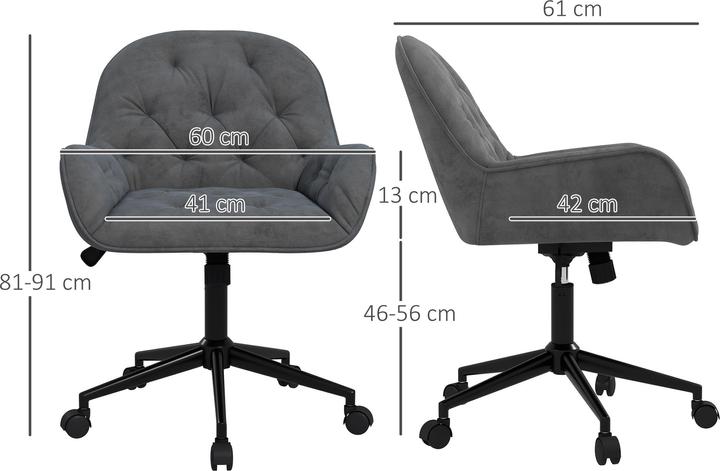 Image du produit Vinsetto Chaise de bureau réglable en hauteur avec fonction bascule et roulettes