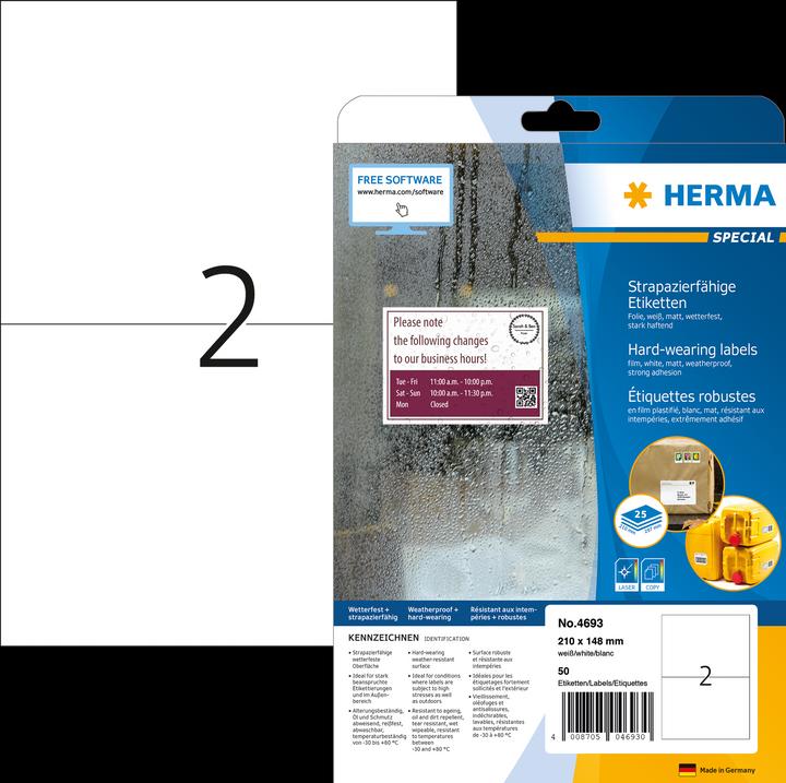 Actual product image HERMA Weatherproof shipping labels A4