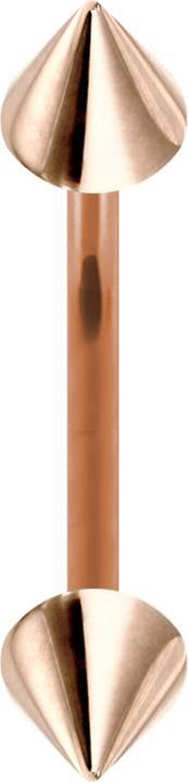 Star Piercing Banane rosegold mit zwei Cones (ohne Messing, Chirurgenstahl 316L)