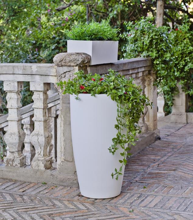 Productafbeelding Newgarden BAMBU 70 plantenbak, kuip XXL groot dubbelwandig rond, hoog ø40x70cm zwart 16L buiten