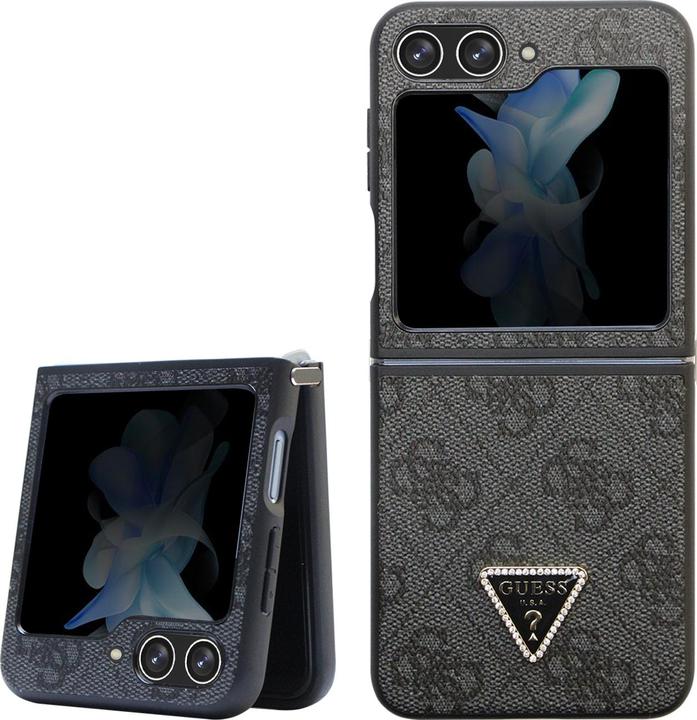 Actual product image Guess 4G Triangle Case Metal Logo for F731B Samsung Galaxy Z Flip5 - black (Samsung Galaxy Z Flip5)