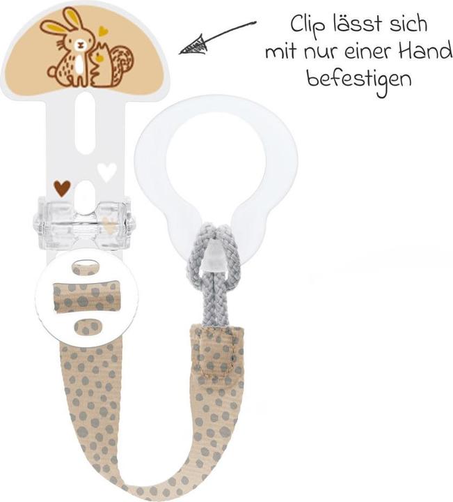 Produktbild MAM Schnullerketten Schnullerband Clip it! mit Cover - Hase (1 x, ab Geburt)