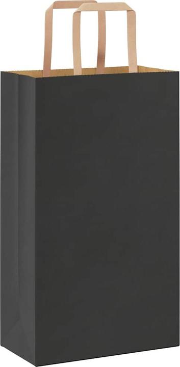 Produktbild VidaXL Kraftpapiertüten 50 Stk. mit Henkel Schwarz 21x11x36 cm Papiertüte (Geschenktüte, 50 x)