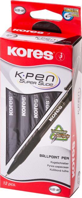 Image du produit Kores Stylo à bille rétractable jetable K-PEN K6, noir, F (Noir, 1 x)