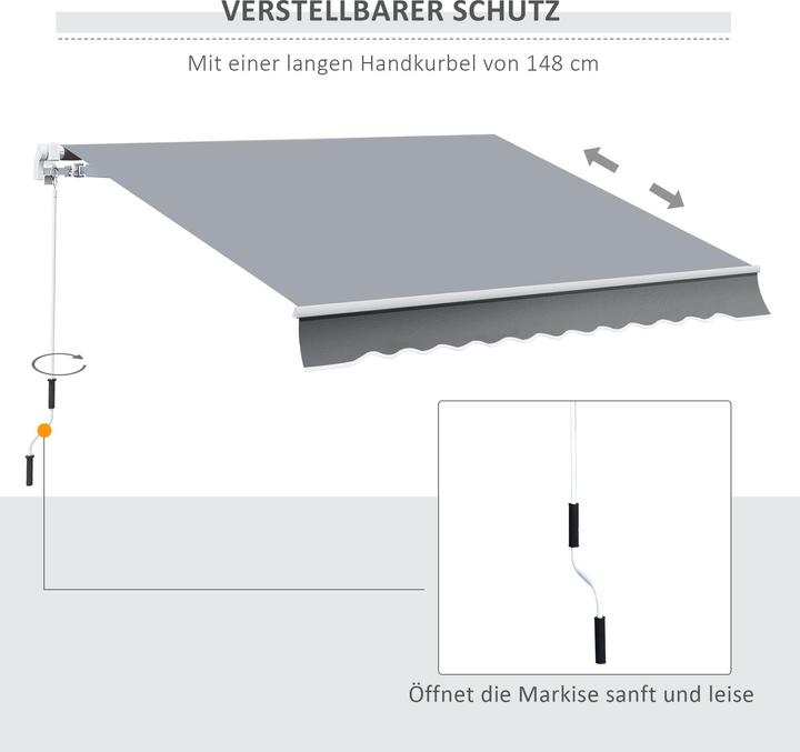 Produktbild Outsunny Gelenkmarkise mit Handkurbel (2.45 m)