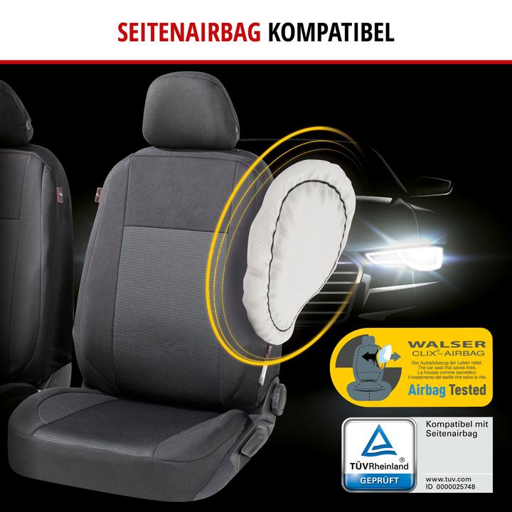 Image du produit Walser Housse de siège auto ZIPP-IT Premium Ardwell, housse de siège auto pour 2 sièges avant avec système