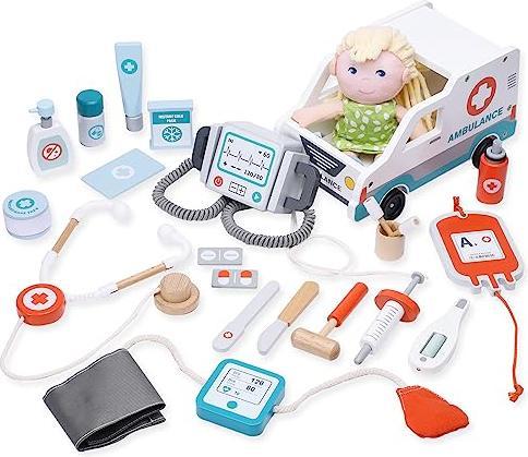 Produktbild Activity Board Arztkoffer Kinder, 22 Stücke Doktorkoffer Kinder, Arzt Kostüm Kinder mit Stethoskop, Arzt Spielzeug