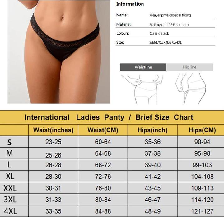Actual product image Bonbon Rose Menstrual thong with small square tip (4XL)