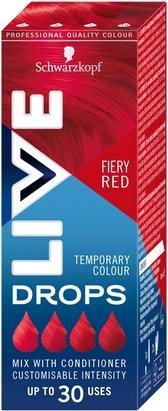 Image du produit Schwarzkopf LIVE Drops Hair Color Washable - Fiery Red 30 ml (Rouge flamboyant)