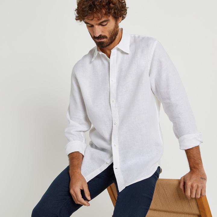 Immagine prodotto La Redoute Collections Camicia dritta in lino con maniche lunghe Signature (S)