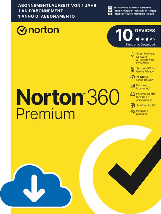 Norton 360 Premium (10 User, 10 Geräte/User, 12 Monate)