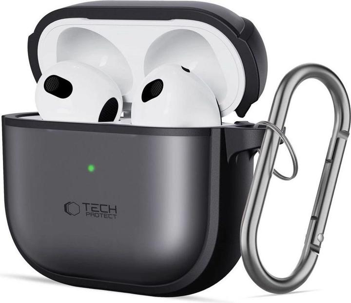Produktbild Tech-Protect Slim Hook Case for AirPods 4 - Black (Kopfhörer Tasche)