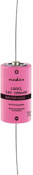 Immagine prodotto Nedis Batteria al litio cloruro di tionile ER14250 3,60 V Litio cloruro di tionile ER14250 1200 mAh (1 pz., 1/2 AA, 1200 mAh)