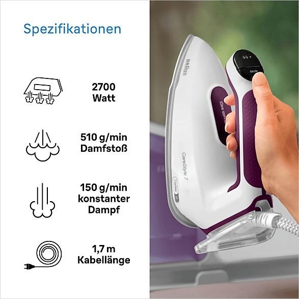 Produktbild Braun DeLonghi CareStyle 7 (2700 W, 510 g/min)
