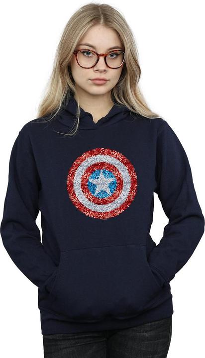Produktbild Captain America Pixelated Shield Kapuzenpullover (M)