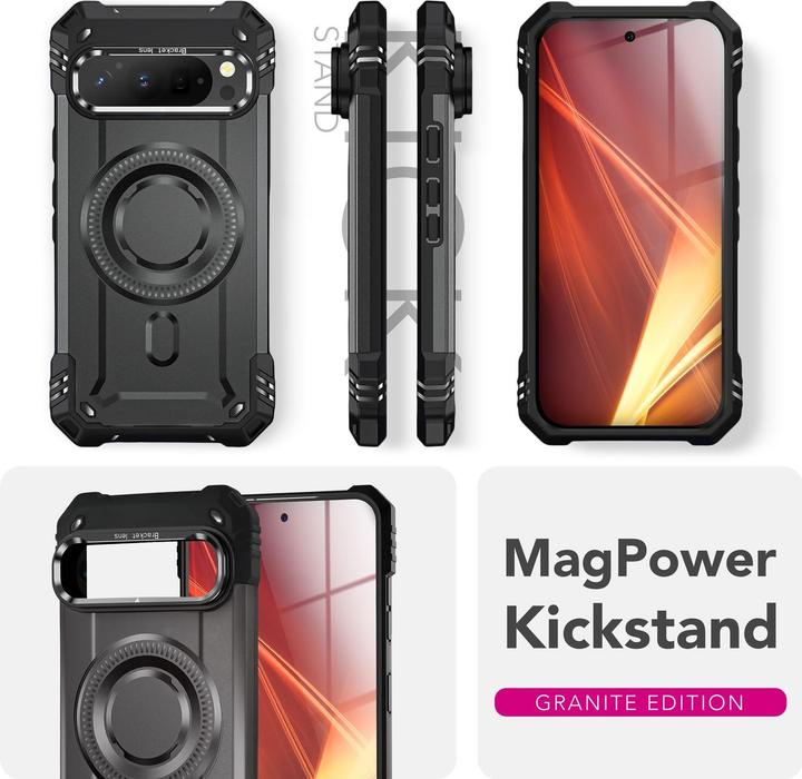 Image du produit Nalia Granite - Schlagfeste Panzer Hülle mit MagSafe & Kamera Standfuss - Military Cover (Google Pixel 9 Pro XL)