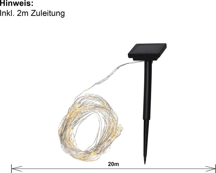 Produktbild Star Trading Lichterkette SOLAR DEW DROP Silber Transparent (19.90 m)