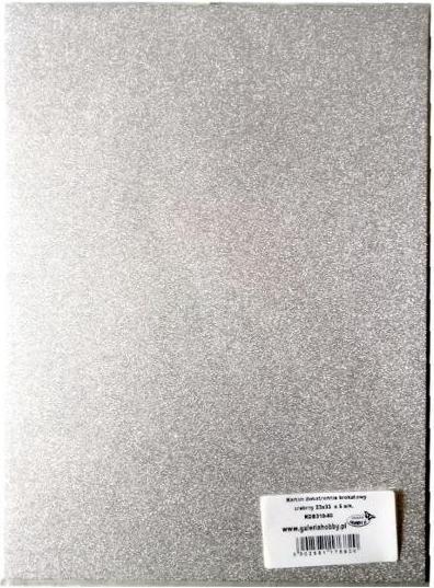 MFP Paper Doppelseitiger silberner Glitzerkarton, 23 x 33 cm, 5 Blatt (5 x)