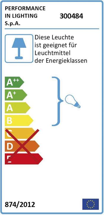 Energie-Label Prisma Wandleuchte E27 60W Weiss (E27)