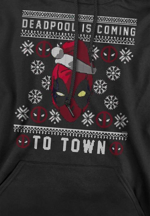 Produktbild Deadpool Coming To Town Kapuzenpullover (S)