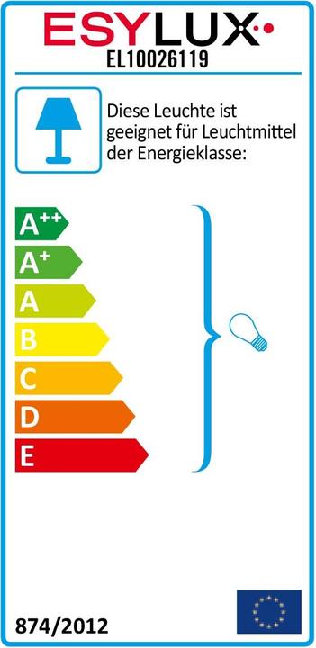 Energie-Label Esylux Automatic-Leuchte (E27, IP44)