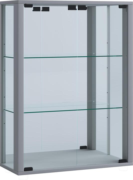 Produktbild VCM Wandvitrine Sammelvitrine Glasvitrine Wand Vitrine Regal Schrank Glas Hängevitrine "Udina Spiegel" (60 x 25 x 80 cm)