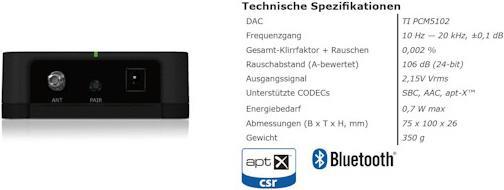 Actual product image Arcam rBlink, audiophile Bluetooth Music Converter, APT-X (Receiver)