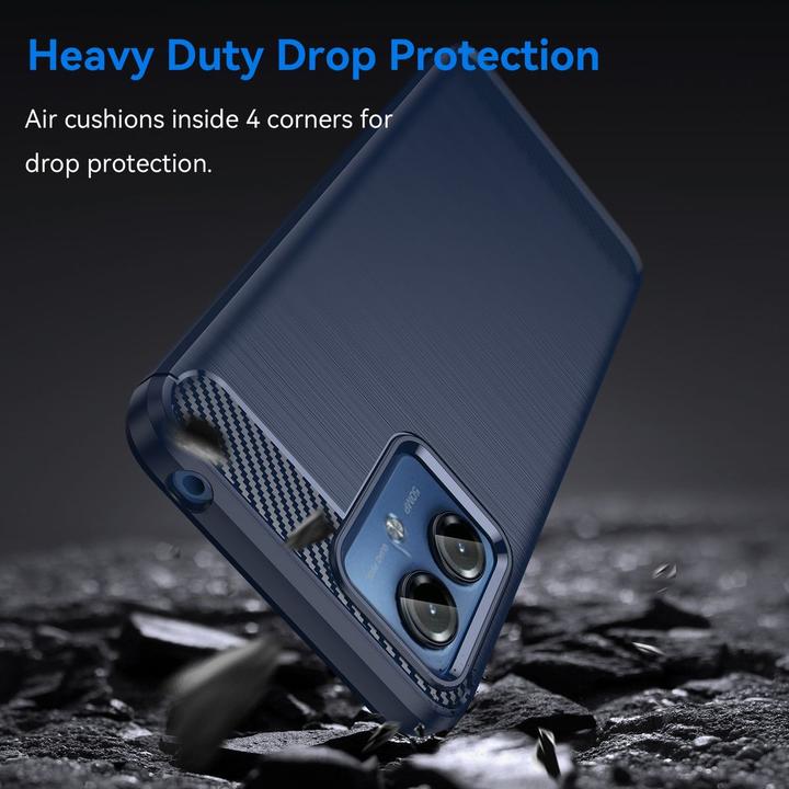 Produktbild König Design Schutz Handy Hülle für Motorola Moto G14 Case Cover Carbon Bumper Etuis Schale (Motorola Moto G14)