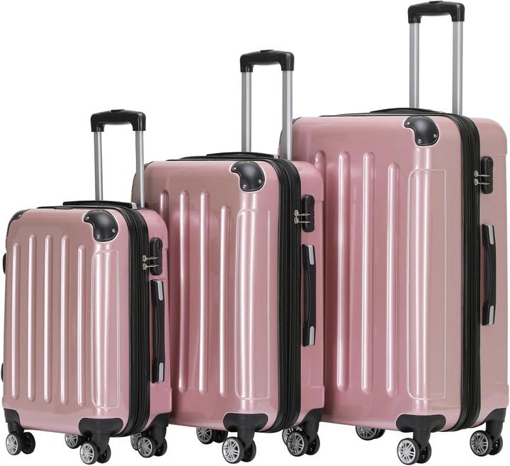 Produktbild Beibye 3-teiliges Hartschalenkoffer-Set mit 4 Zwillingsrollen und Zahlenschloss (115 l, Handgepäck (bis 50l), M (50 - 90l), L (90 - 115l))