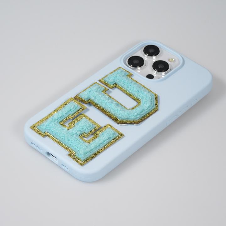 Produktbild PhoneLook Sticker Aufkleber für Handy/Tablet/Computer 3D gestickt Türkis Buchstabe Q