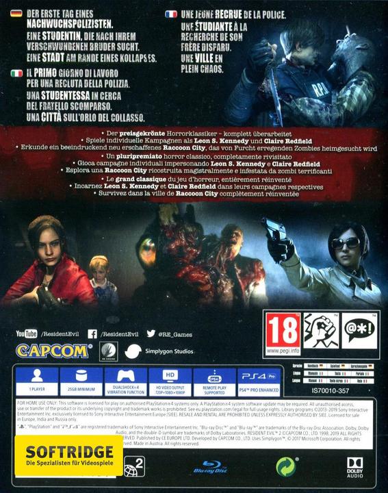 Immagine prodotto Capcom Resident Evil 2 (PS4, DE)