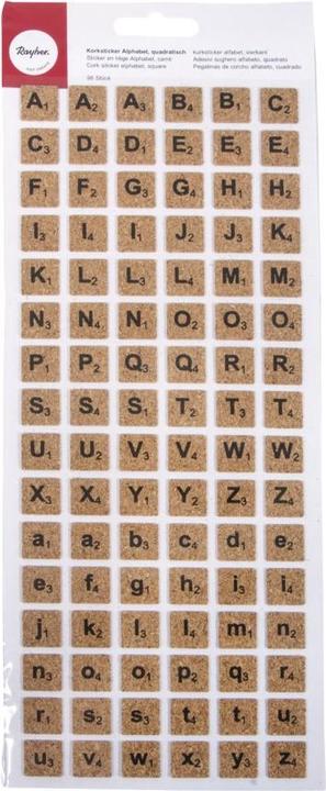 Produktbild Rayher Korksticker Alphabet quadratisch 96 Stk.