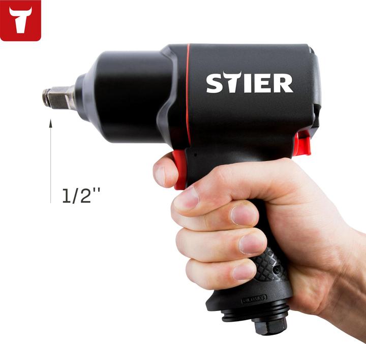 Actual product image Stier Impact wrench 17-BS, 1/2" drive max. loosening torque: 1,756 Nm (Air blast)