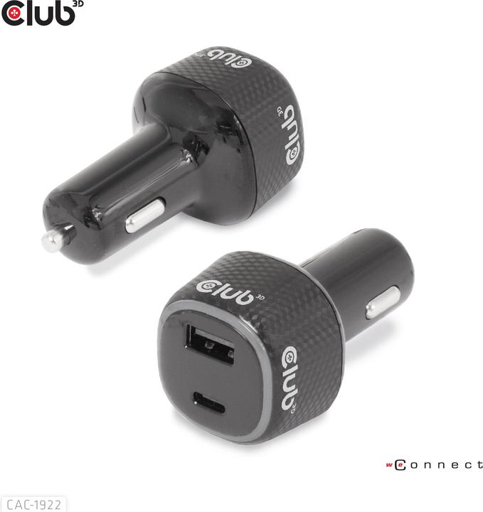 Club 3D Caricatore da auto USB Club3D 1xUSB C, 1xUSB A, 63W, 12/24V al dettaglio