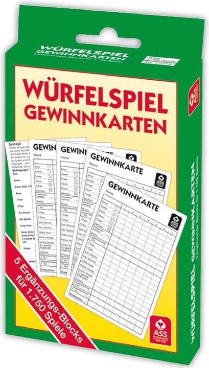 Produktbild Philos Yatzy, Spielblock, Gewinnkarten, 5er Packung (Deutsch)