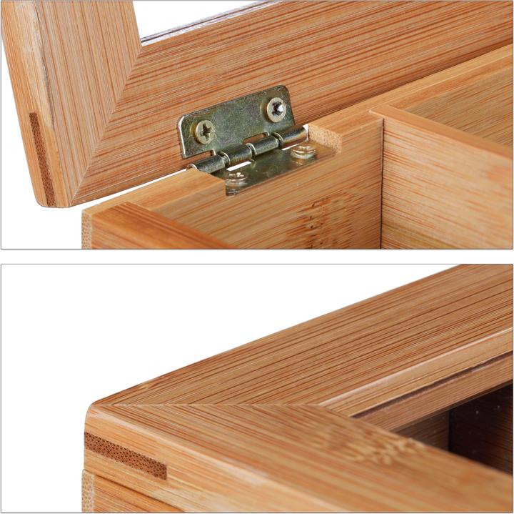 Image du produit Relaxdays Boîte à thé avec fenêtre, bambou
