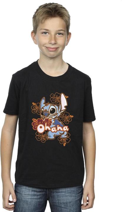 Immagine prodotto Disney Lilo And Stitch Ohana Orange Hibiscus Maglietta Ragazzi (128)