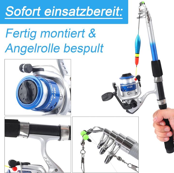 Produktbild Q-Tac Angelset für Kinder (Teleskoprute, Angelset)