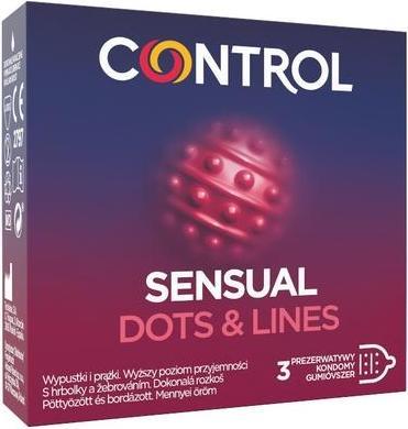 Preservativi e linguette gessate Sensual Dots & Lines 3Pcs (3 pz.)