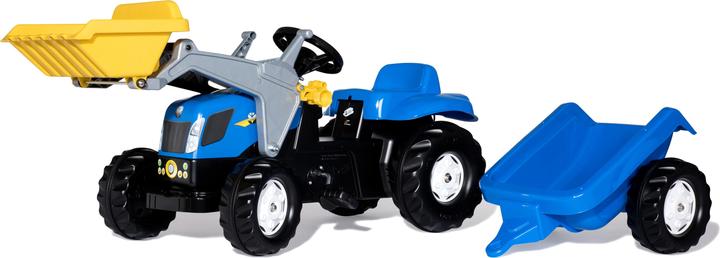 New Holland avec chargeur et remorque