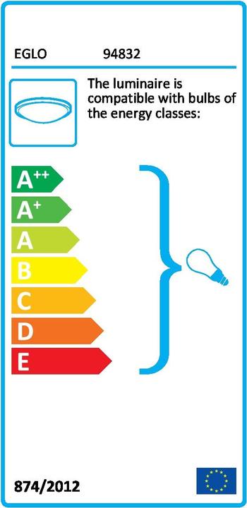 Label énergétique EGLO Alamonte 1 (E27, IP44)
