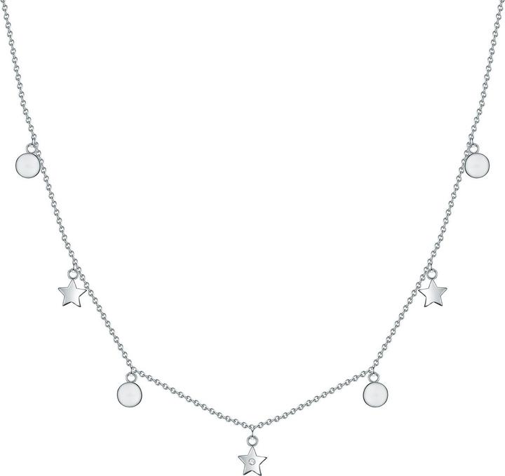 Actual product image Lulu & Jane Circles/Stars sterling silver diamond silver 42.0 cm base chain + 5.0 cm extension - 33130 (Sterling Silver, 42 - 47 cm)