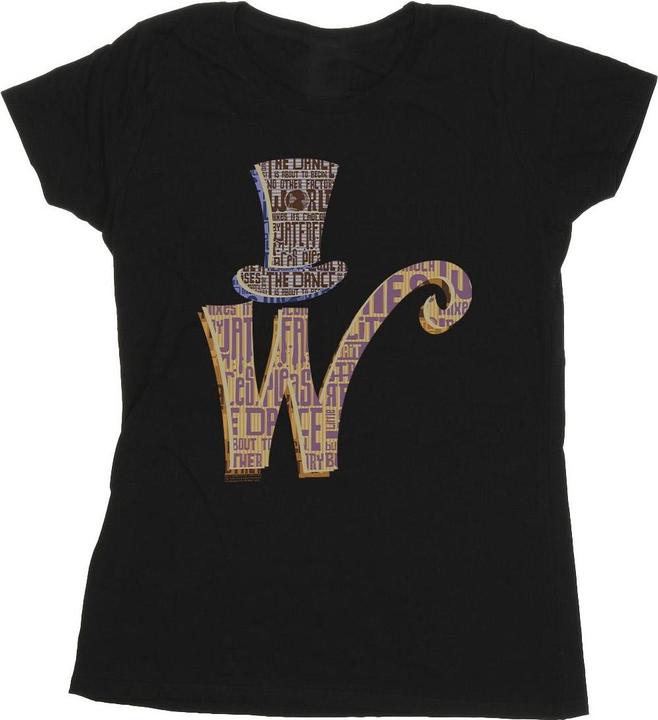 Willy Wonka & the Chocolate Factory W Logo Hat TShirt (L)