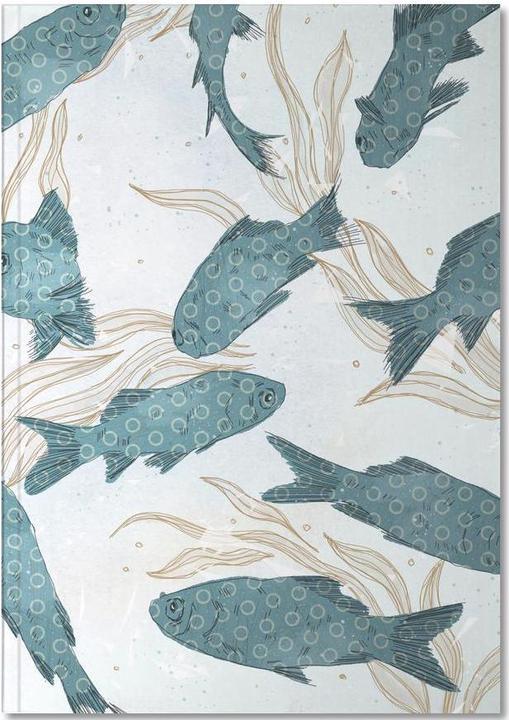 Actual product image Juniqe Blue Fish - Fish (A5, Lined, Hardcover)