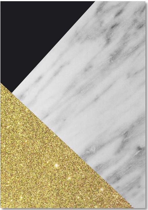 Image du produit Juniqe Gold Marble Collage - Abstrait & géométrique (A5, Blanc)