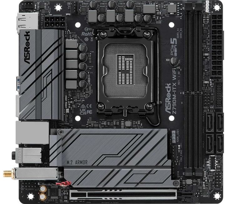 Immagine prodotto AsRock Z790M-ITX WiFi (LGA 1700, Intel Z790, Mini-ITX)
