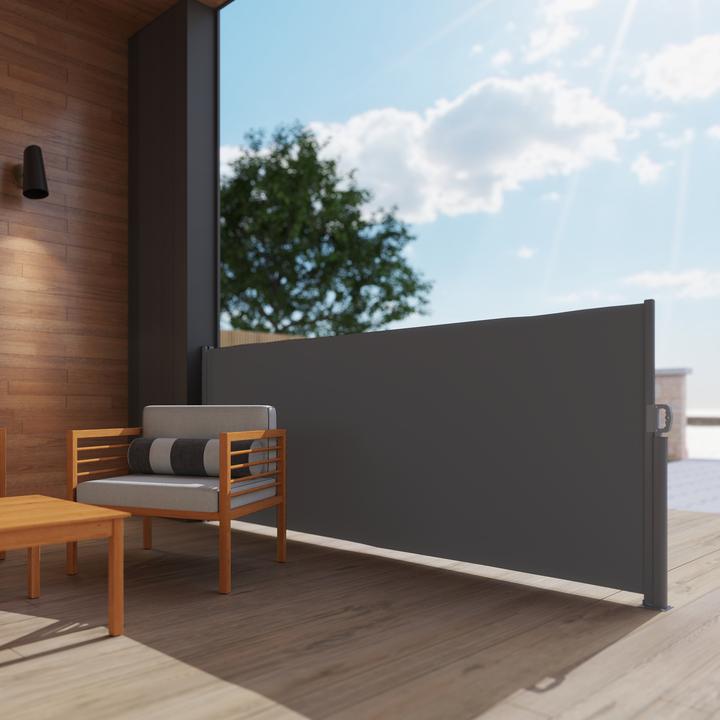 Produktbild Outsunny Seitenmarkise Aluminium, Polyester Dunkelgrau (0.10 m)